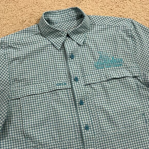 GameGuard Mens TekCheck Blue Plaid Short Sleeve Shirt Size Medium - Picture 2 of 7